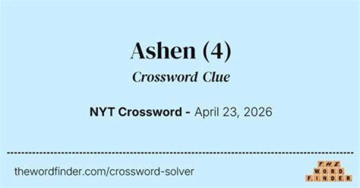 Ashen Crossword Clue