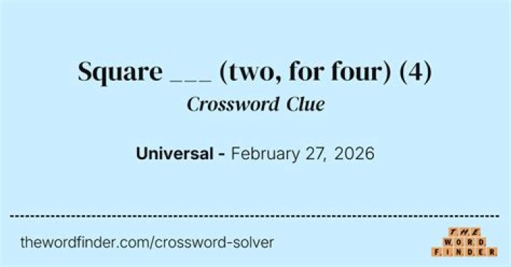 Four by four? Crossword Clue