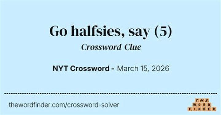 Go halfsies on Crossword Clue