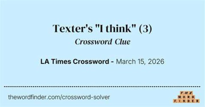 “I think …,” to texters Crossword Clue