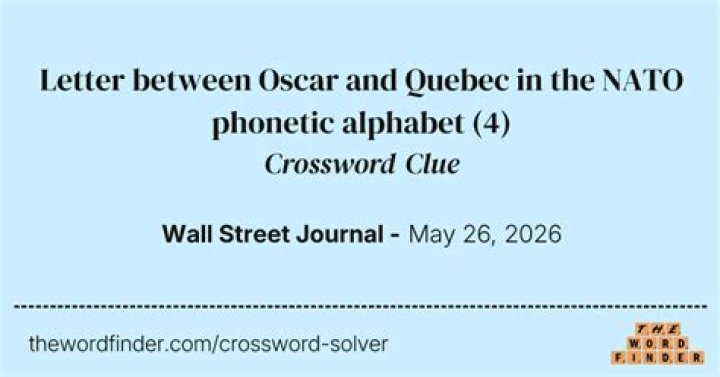 It follows Quebec in the NATO alphabet Crossword Clue