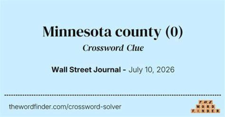 Minnesota county or lake Crossword Clue
