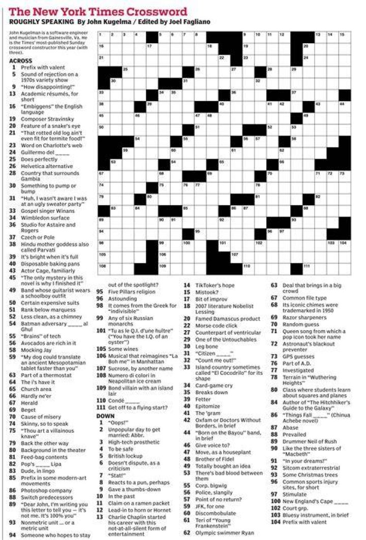 NYT Crossword Answers 06/07/19