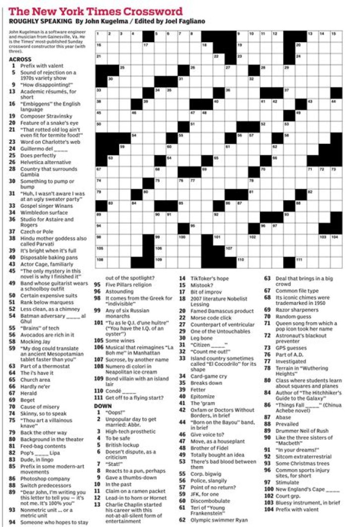 NYT Crossword Answers 07/06/19